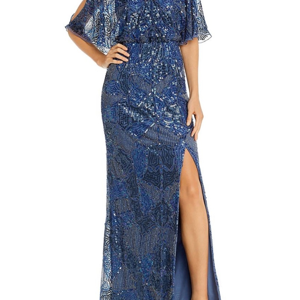 Formal gown. Long beaded dress. Aidan Mattox dress size 2